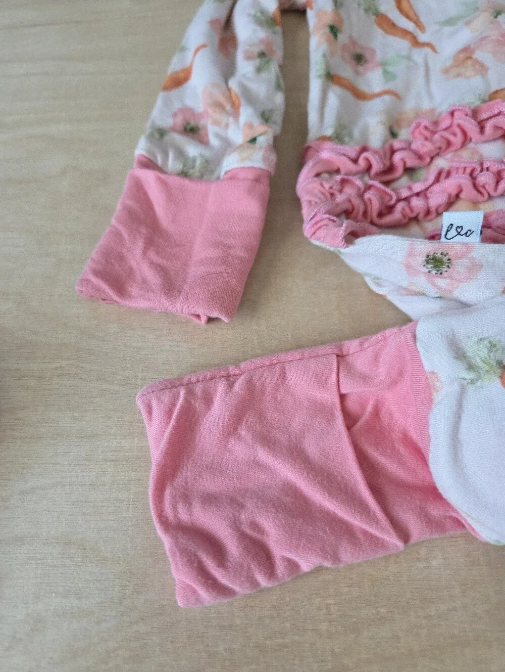 Laree And Co Pink Carrot Ruffle Bamboo Convertible Sleeper